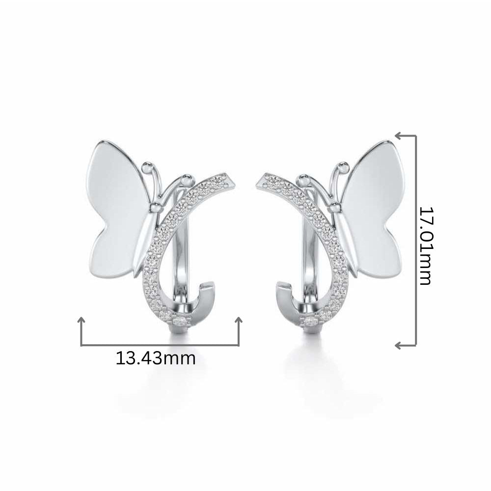Perched Butterfly Silver Bali - White Gold - Image 2