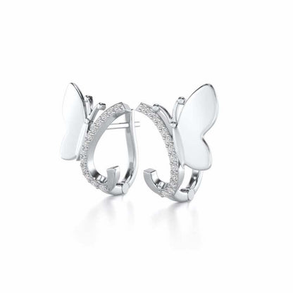 Perched Butterfly Silver Bali - White Gold - Image 3