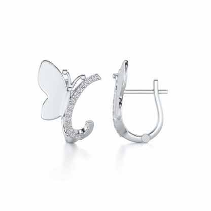 Perched Butterfly Silver Bali - White Gold - Image 4