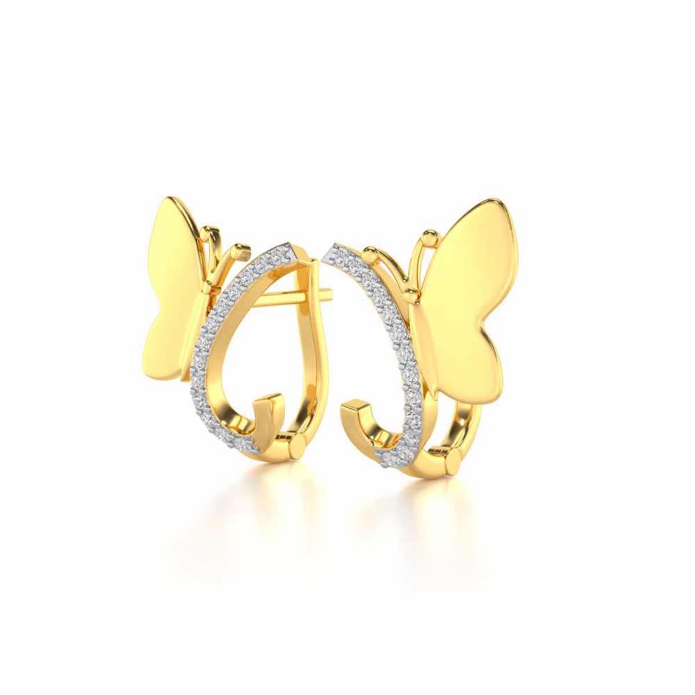 Perched Butterfly Silver Bali - Yellow Gold - Image 3