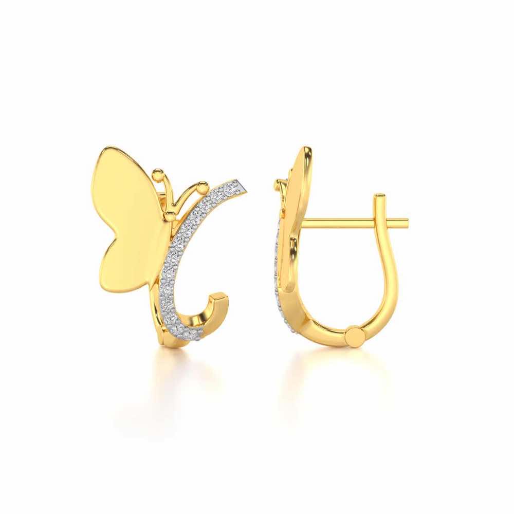 Perched Butterfly Silver Bali - Yellow Gold - Image 4