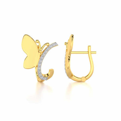 Perched Butterfly Silver Bali - Yellow Gold - Image 4