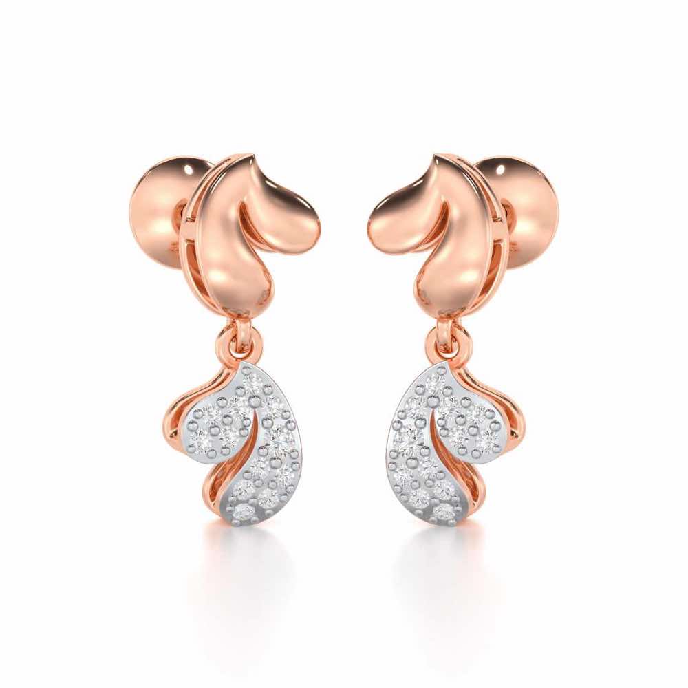 Petal Adornments Silver Earrings - Rose Gold - Image 2