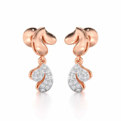 Petal Adornments Silver Earrings - Rose Gold - Image 2