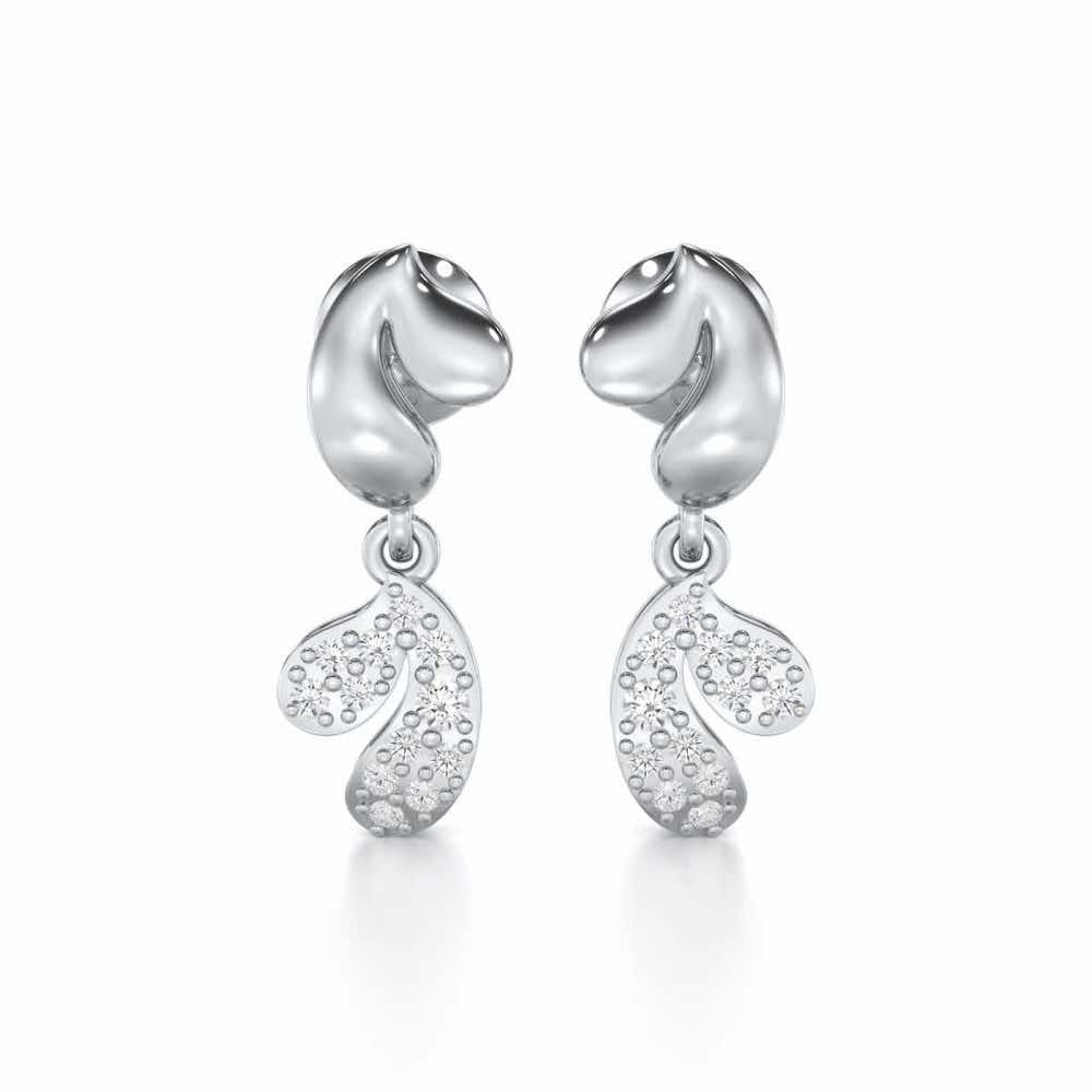 Petal Adornments Silver Earrings - White Gold - Image 1