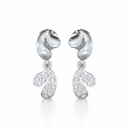 Petal Adornments Silver Earrings - White Gold - Image 1