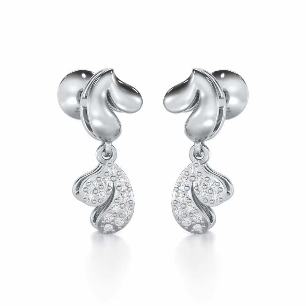 Petal Adornments Silver Earrings - White Gold - Image 2