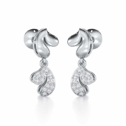 Petal Adornments Silver Earrings - White Gold - Image 2