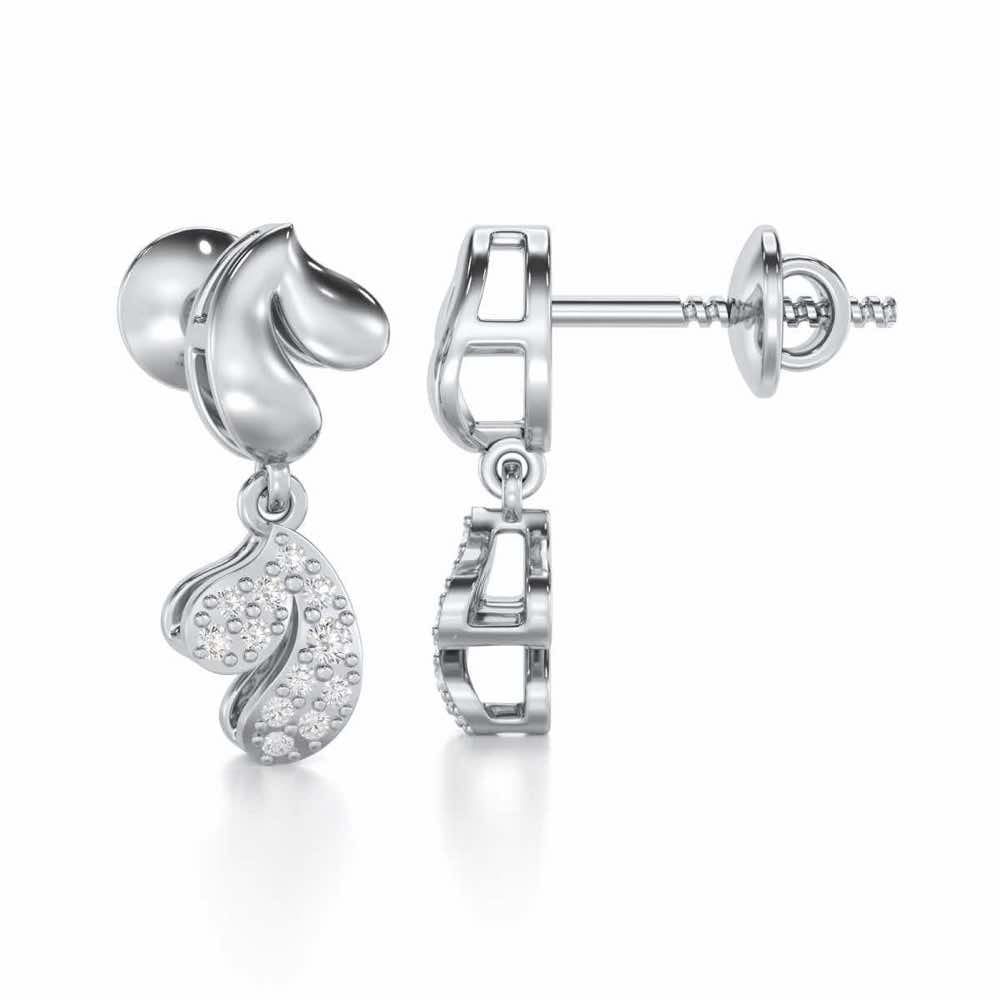 Petal Adornments Silver Earrings - White Gold - Image 4