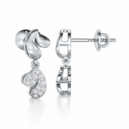 Petal Adornments Silver Earrings - White Gold - Image 4