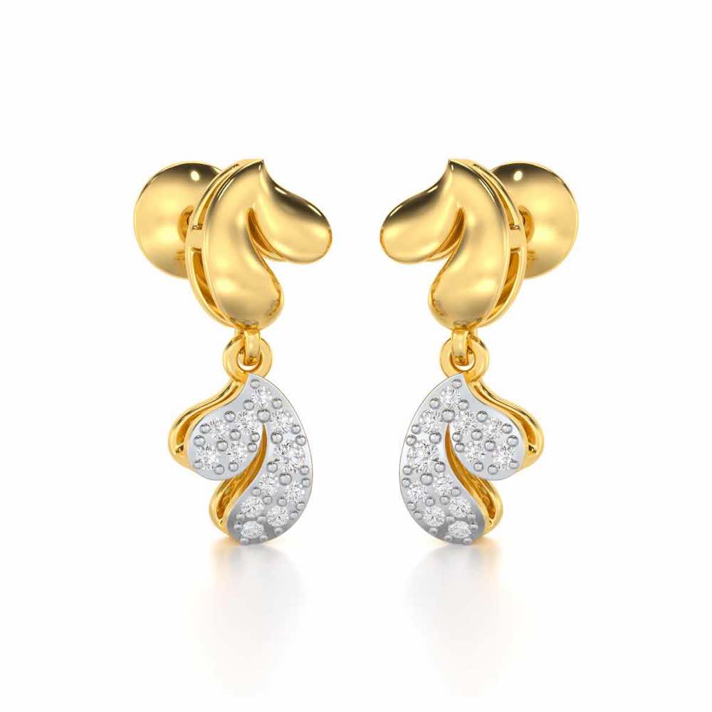 Petal Adornments Silver Earrings - Yellow Gold - Image 2