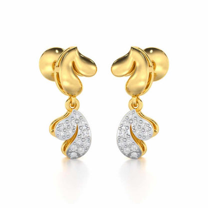 Petal Adornments Silver Earrings - Yellow Gold - Image 2