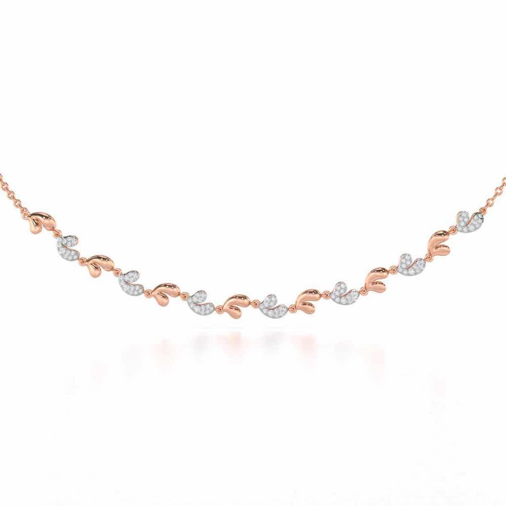 Petal Adornments Silver Necklace - Rose Gold - Image 1