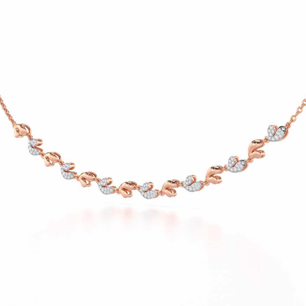 Petal Adornments Silver Necklace - Rose Gold - Image 3