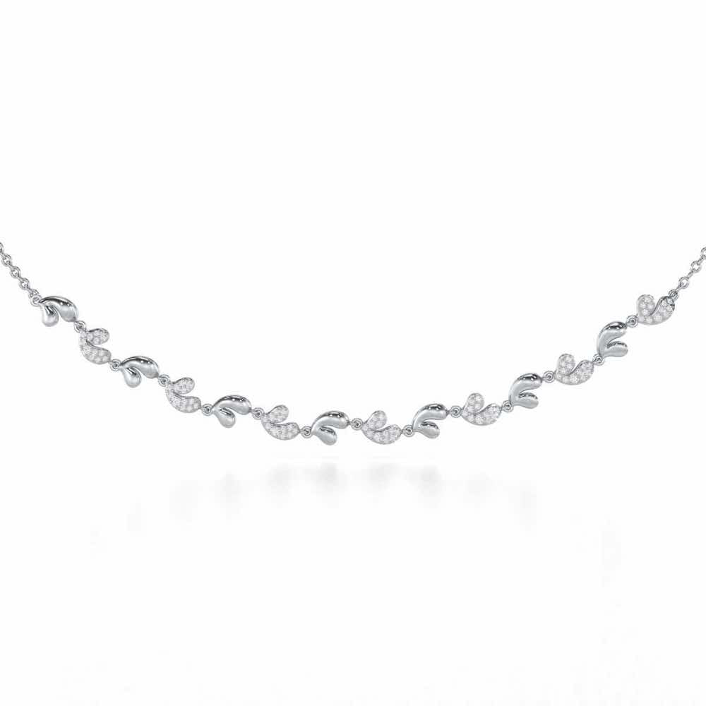 Petal Adornments Silver Necklace - White Gold - Image 1