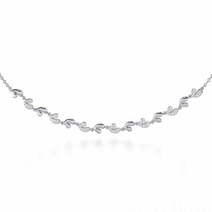 Petal Adornments Silver Necklace - White Gold - Image 1