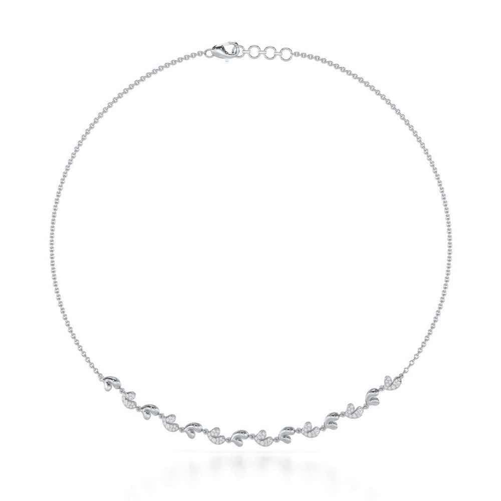 Petal Adornments Silver Necklace - White Gold - Image 2