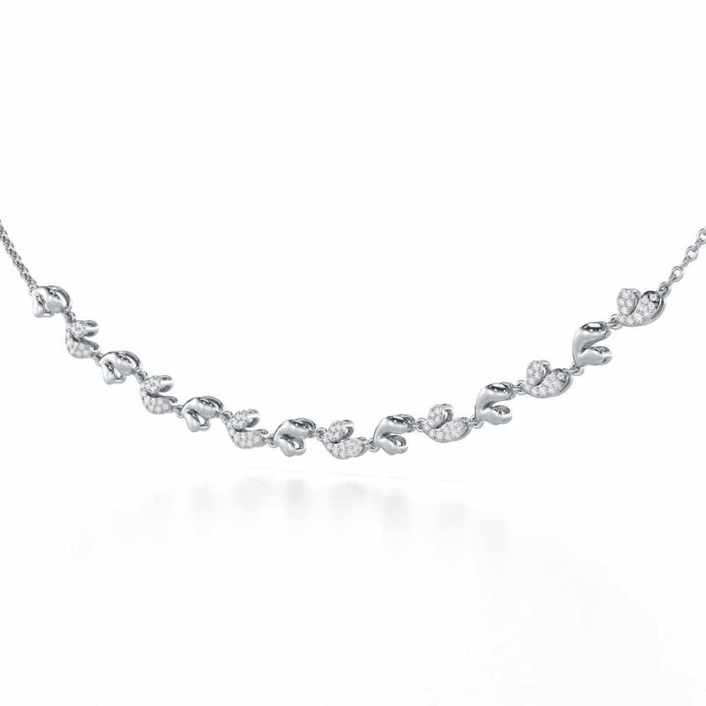 Petal Adornments Silver Necklace - White Gold - Image 3