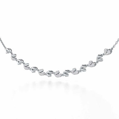 Petal Adornments Silver Necklace - White Gold - Image 3