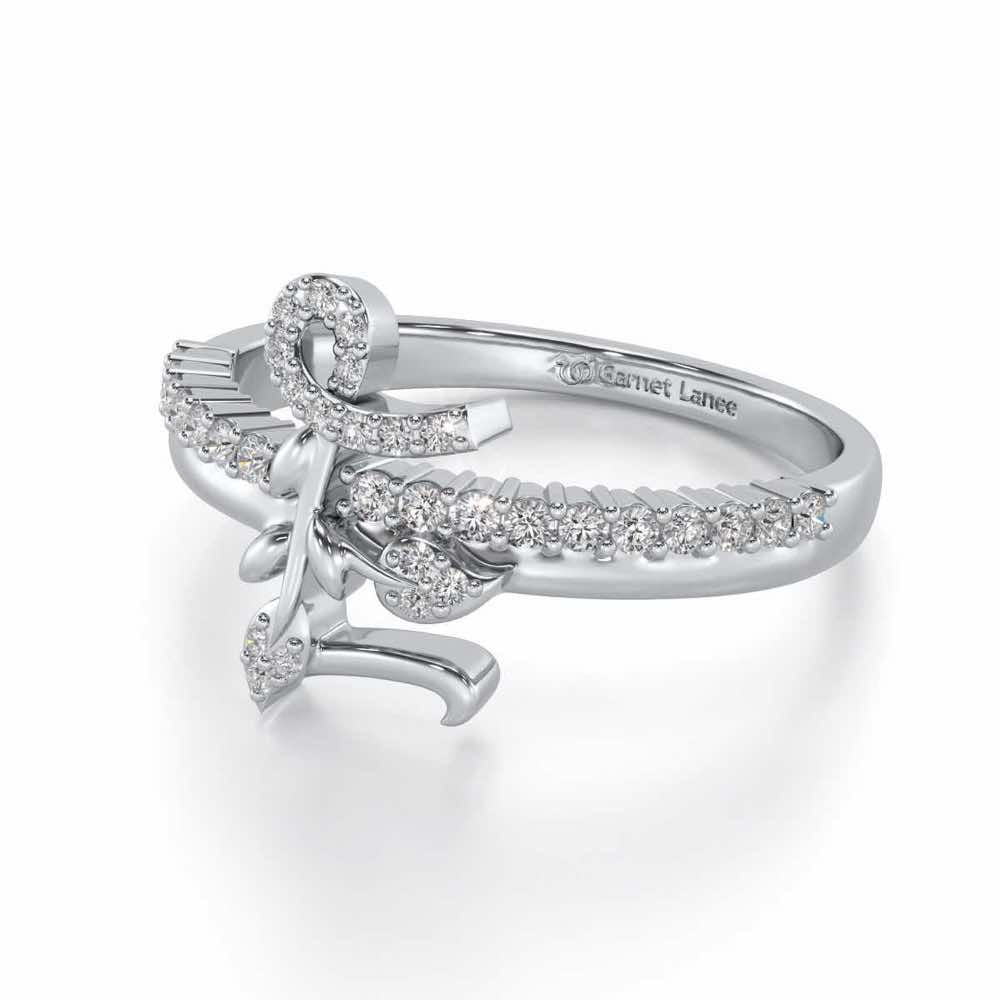 Petal E Silver Ring - White Gold - Image 2