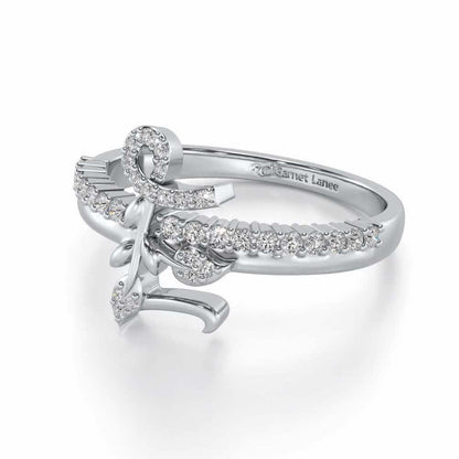 Petal E Silver Ring - White Gold - Image 2