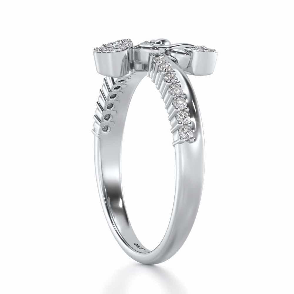 Petal E Silver Ring - White Gold - Image 3