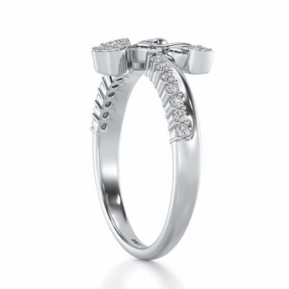 Petal E Silver Ring - White Gold - Image 3