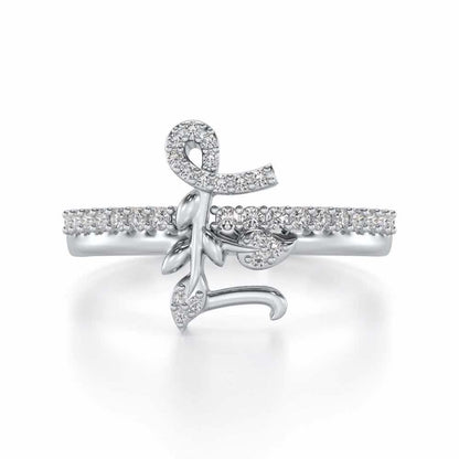 Petal E Silver Ring - White Gold - Image 4