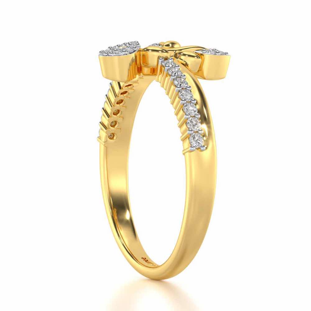 Petal E Silver Ring - Yellow Gold - Image 3