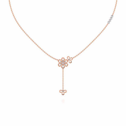 Petal Flower Silver Necklace - Rose Gold - Image 2
