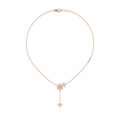Petal Flower Silver Necklace - Rose Gold - Image 3
