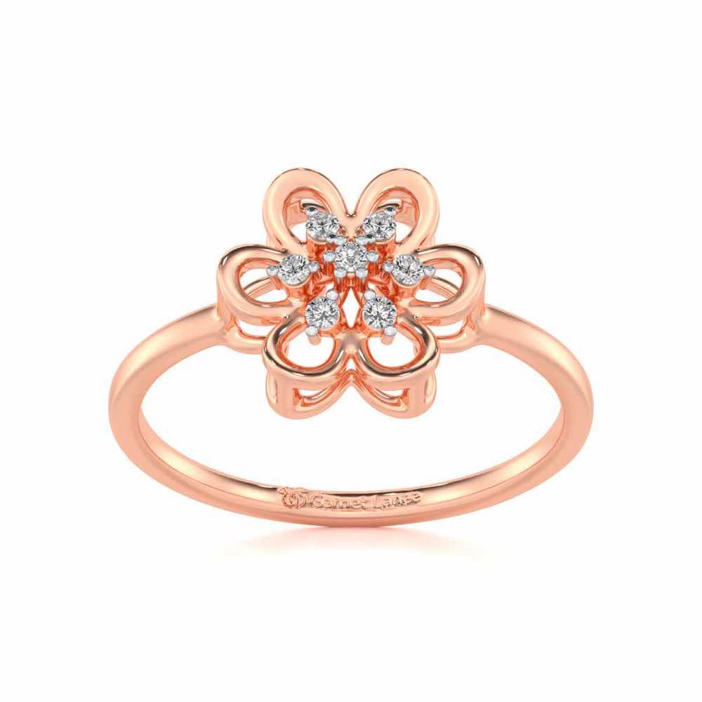 Petal Flower Silver Ring - Rose Gold - Image 2