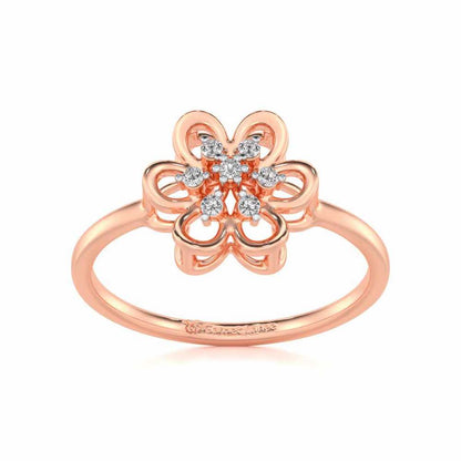 Petal Flower Silver Ring - Rose Gold - Image 2