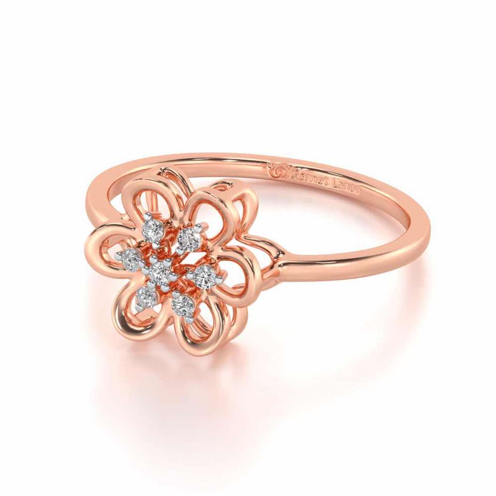 Petal Flower Silver Ring - Rose Gold - Image 3