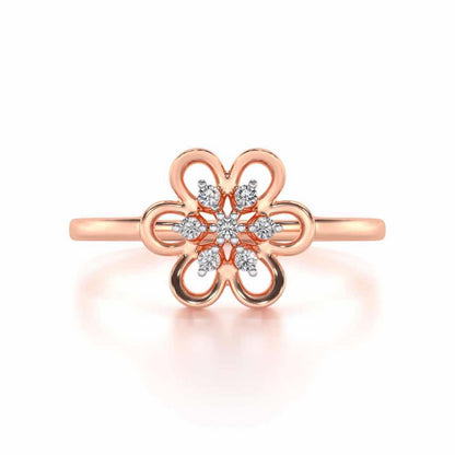 Petal Flower Silver Ring - Rose Gold - Image 5