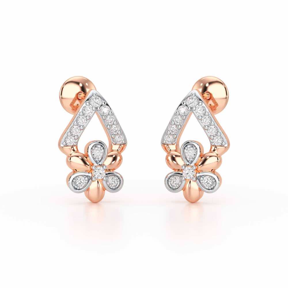 Petal Perfection Silver Earrings - Rose Gold - Image 1