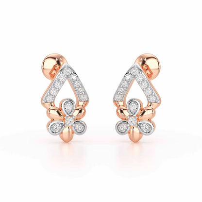 Petal Perfection Silver Earrings - Rose Gold - Image 1