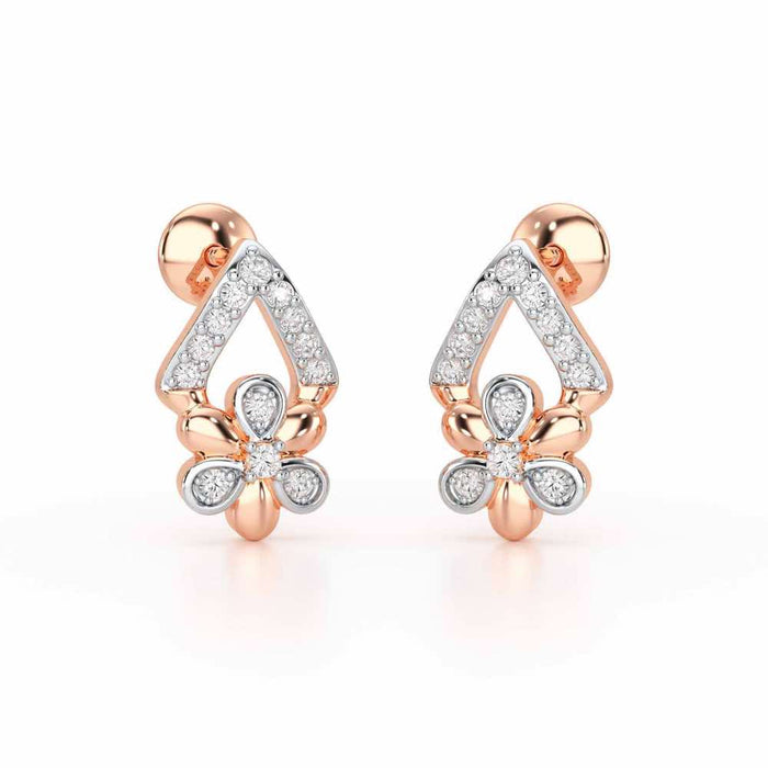 Petal Perfection Silver Earrings - Rose Gold - Image 1