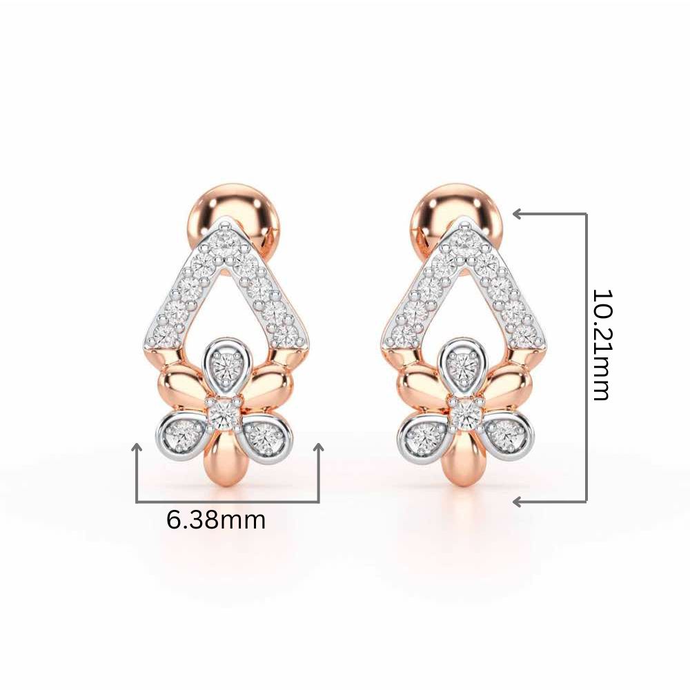 Petal Perfection Silver Earrings - Rose Gold - Image 2
