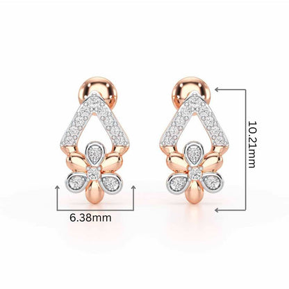 Petal Perfection Silver Earrings - Rose Gold - Image 2
