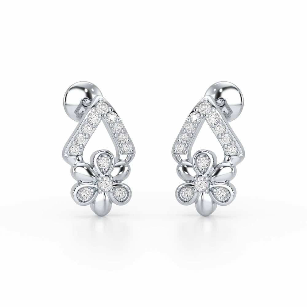 Petal Perfection Silver Earrings - White Gold - Image 1