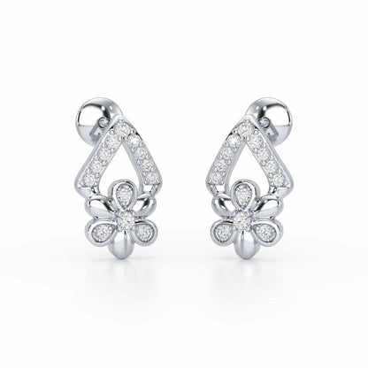 Petal Perfection Silver Earrings - White Gold - Image 1