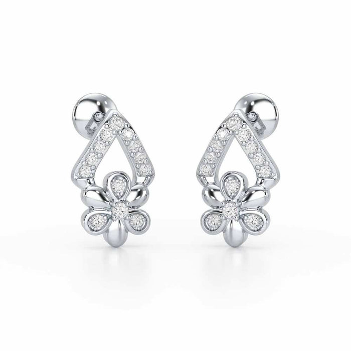 Petal Perfection Silver Earrings - White Gold - Image 1