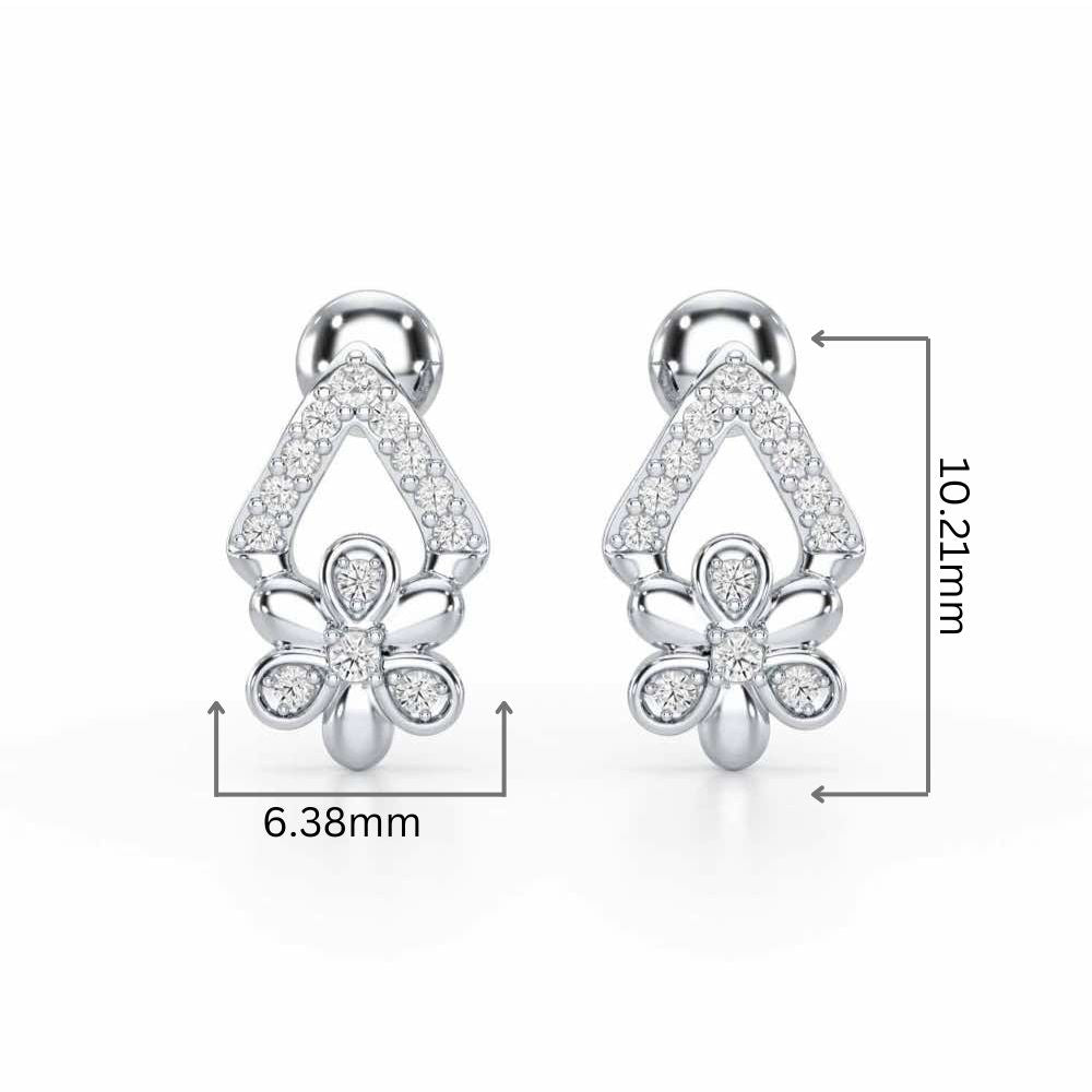 Petal Perfection Silver Earrings - White Gold - Image 2