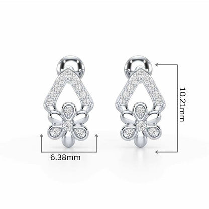 Petal Perfection Silver Earrings - White Gold - Image 2