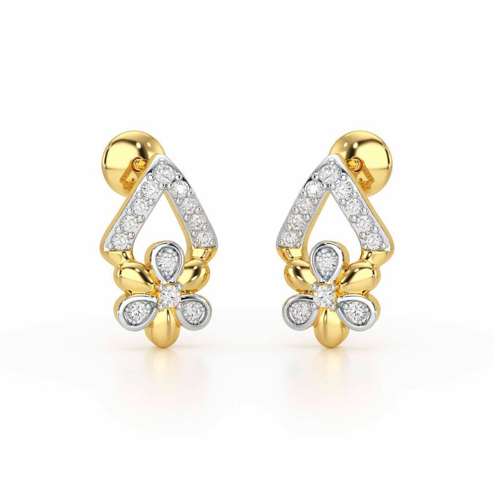 Petal Perfection Silver Earrings - Yellow Gold - Image 1