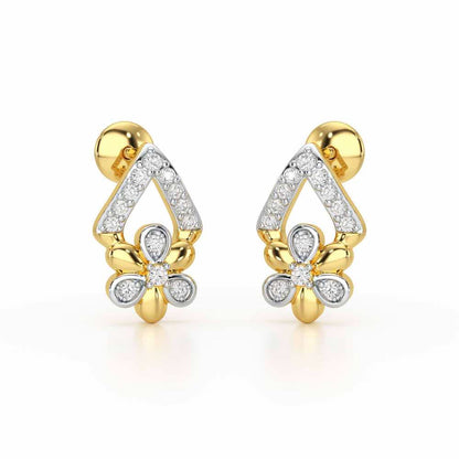 Petal Perfection Silver Earrings - Yellow Gold - Image 1