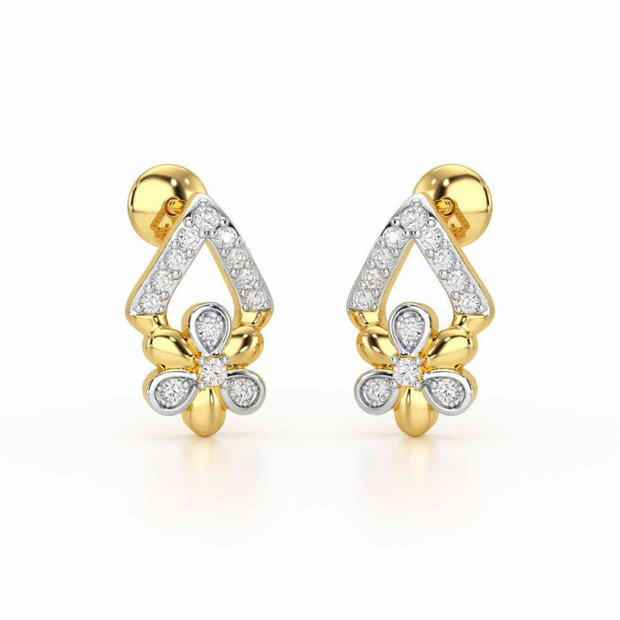 Petal Perfection Silver Earrings - Yellow Gold - Image 1