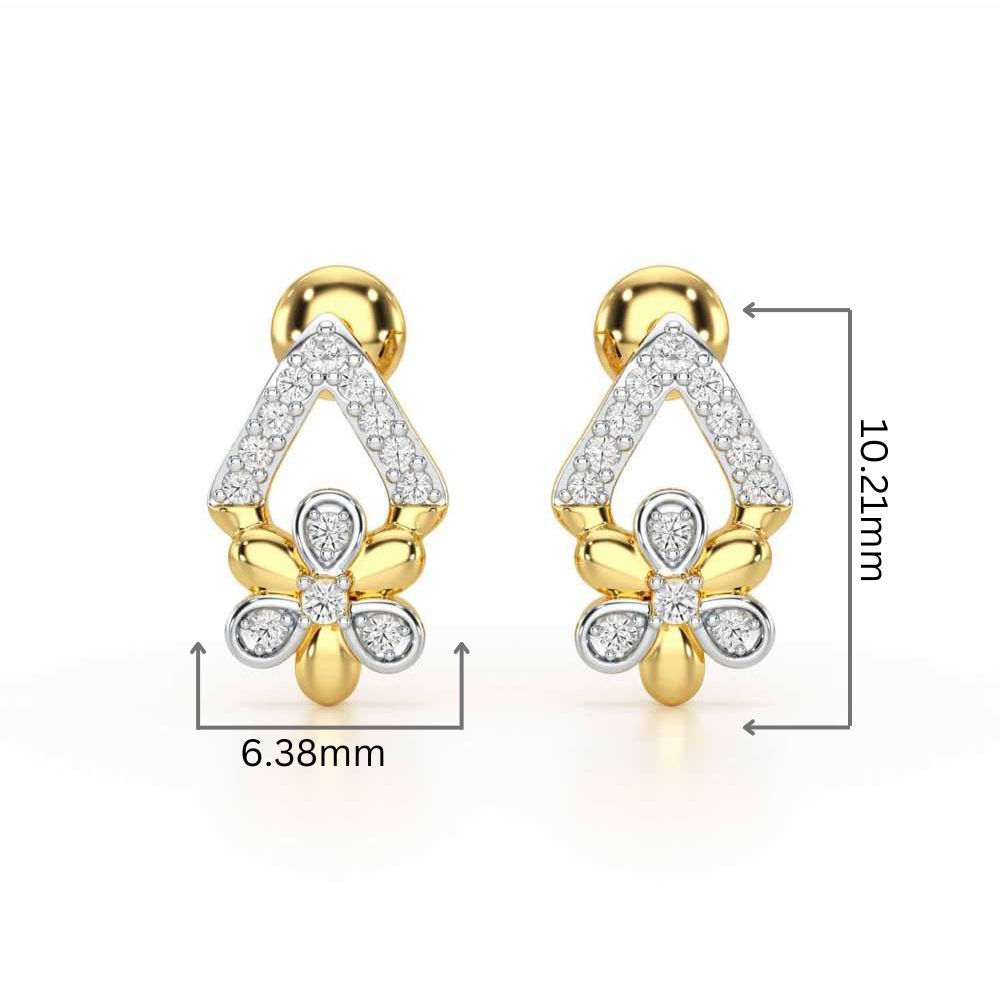 Petal Perfection Silver Earrings - Yellow Gold - Image 2