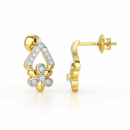 Petal Perfection Silver Earrings - Yellow Gold - Image 4